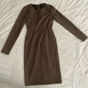 BCBG MaxAzria Faux Suede Cutout Midi Dress